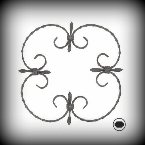 Rosette Zierornament Schmiedeelement für Zäune RO.002 Ornament 250x250 mm 